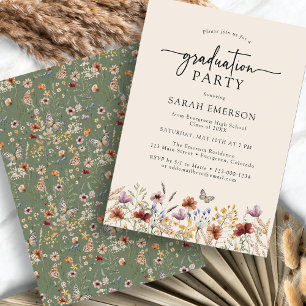 Invitation Sage Green Boho Graduation