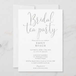 Invitation Sage Green Élégant Script Bridal Tea Party Douche
