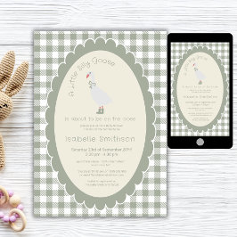 Invitation Sage Green En vichy Silly Goose Baby shower