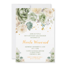 Sage Green et crème Florale fête d'anniversaire