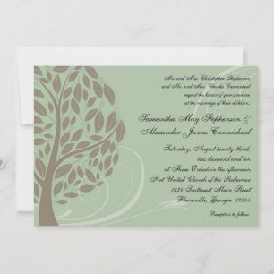 Invitation Sage Green et Soft Brown Eco Tree