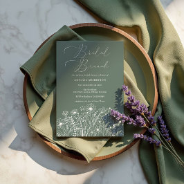 Invitation Sage Green Fleur sauvage Boho Bridal Brunch Douche