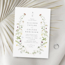 Sage Green Fleur sauvage Rustic Boho Mariage monog