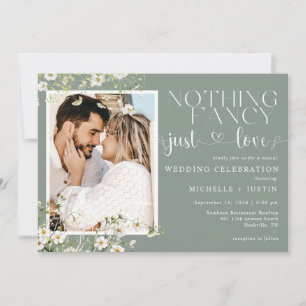 Invitation Sage Green Floral Décontracté Mariage Just Love
