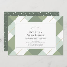 Sage Green & Gold En vichy Check Holiday Open Hous