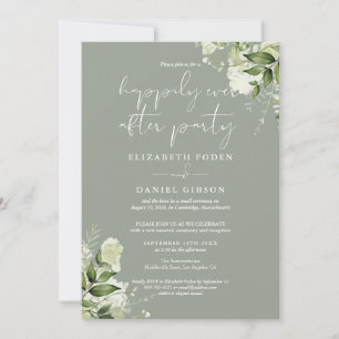 Invitation Sage Green Journée de mariage "Heureux pour toujou
