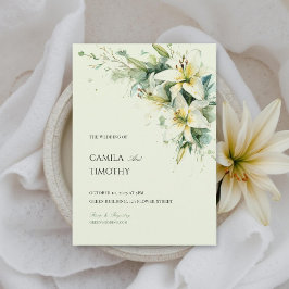 Invitation Sage Green Lily of the Valley Floral Wedding