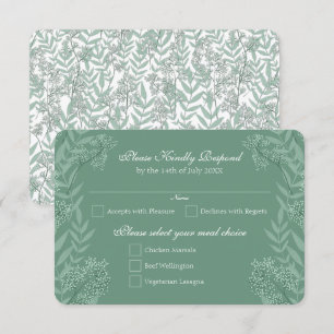 Invitation  Sage Green Mariage Botanique Vintage Réponse RSVP