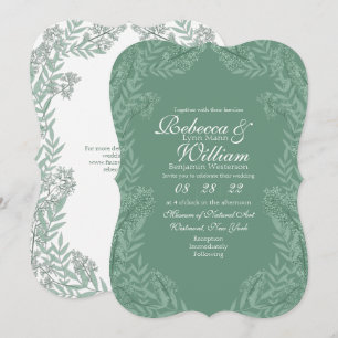 Invitation Sage Green Mariage Vintage Botanique