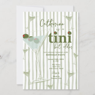 Invitation Sage Green Martini Thème Anniversaire