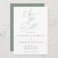 Sage Green Minimalist Enregistrer l'invitation de 