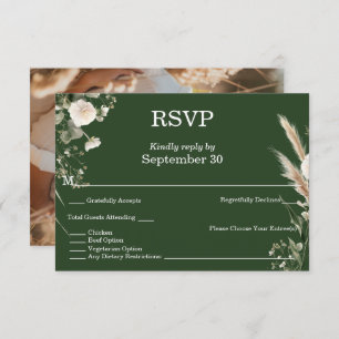Invitation Sage Green & Pampas Boho RSVP