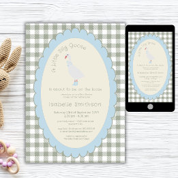 Invitation Sage Green Preppy Silly Little Goose Baby shower