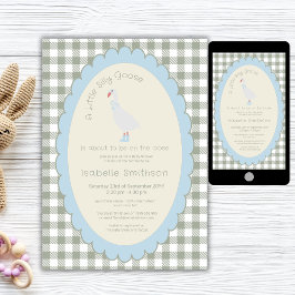 Invitation Sage Green Preppy Silly Little Goose Baby shower