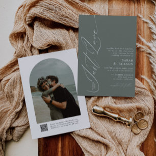 Invitation Sage Green QR Code Rien De Fancy Just Love Mariage