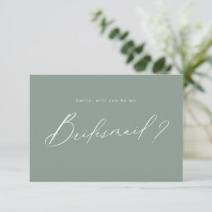 Invitation Sage green script serait-ce que vous seriez ma dem