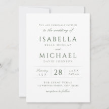 Sage Green Simple moderne classe mariage de luxe