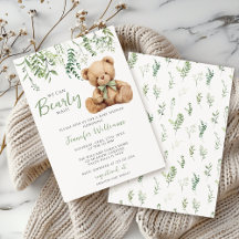 Sage Green Teddy Ours Bow Vert Bébé Garçon Douche