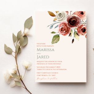 Invitation Sage Green Terracotta Mariage Floral