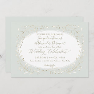 Invitation Sage Mint Typographie simple feuille moderne aquar