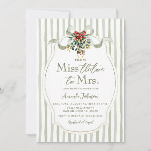 Invitation Sage Miss-tletoe à Mme Fête des mariées de Noël