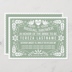 Invitation Sage papel picado amour mariage douche nuptiale