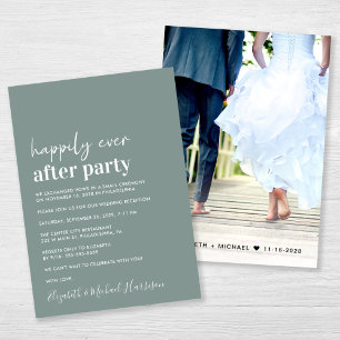 Invitation Sage photo moderne minimal Réception de mariage ve