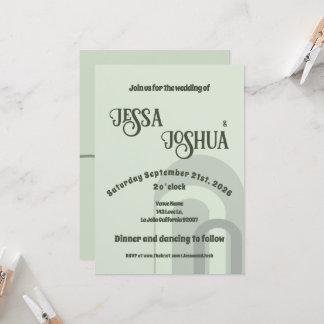 Invitation Sage Retro Funky Disco Mariage - Bold Modern Fun