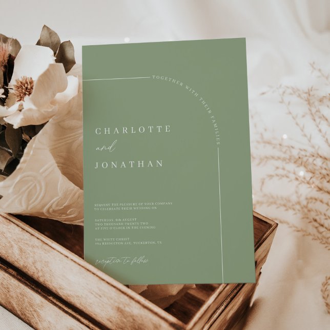 Invitation Sage Simple Moderne Mariage Arc (Créateur téléchargé)