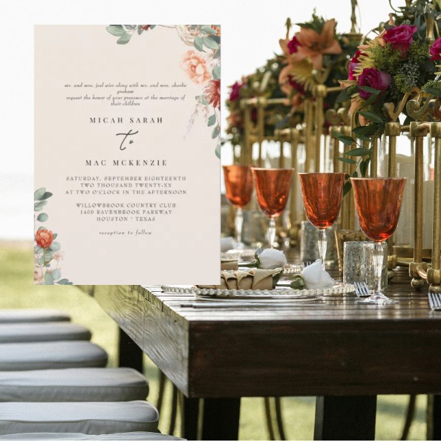 Invitation Sage & Terracotta Les deux ensembles de parents Ma (Créateur téléchargé)