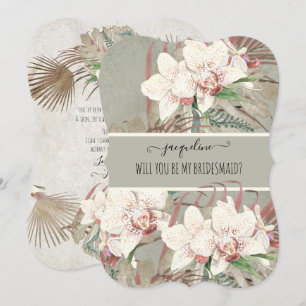 Invitation Sage Tropical Orchid Floral Soyez ma servante