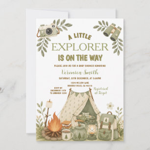 Invitation Sage Vert Bébé Little Explorer Shower de Camping