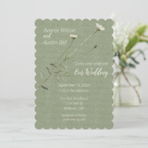 Invitation Sage vert et une seule mezzanine