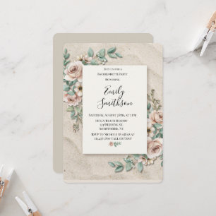 Invitation Sage Vert Floral Enterrement de Vie de Jeune Fille