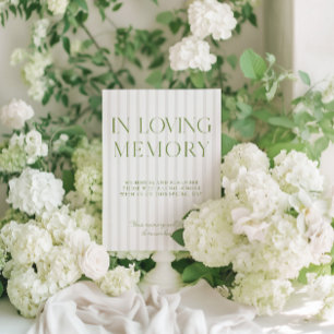 Invitation Sage Vert & Mariage Beige En Symbole Mémoire Amour