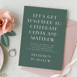 Invitation Sage vert moderne typographie minimaliste mariage