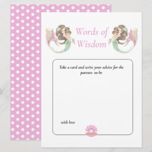 Invitation Sagesse de la Sirène Fête Prénatale Bébé Brun Sous