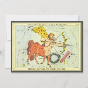Invitation Sagittaire, Constellation Vintage Miroir d'Urania