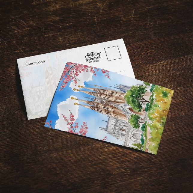 Invitation Sagrada Familia Barcelone Espagne Aquarelle (Créateur téléchargé)