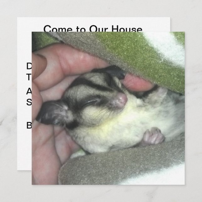 Invitation Saigneuse à sucre dormant dans la couverture (Devant / Derrière)