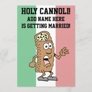 Invitation Saint Cannoli Drapeau Italien Italie Bachelor Part