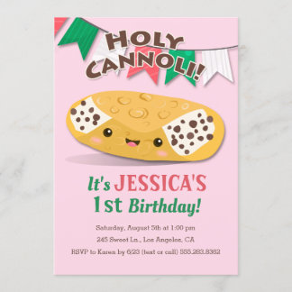 Invitation Saint Cannoli ! Fête d'anniversaire de la mignonne