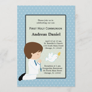 Invitation Saint-Communion garçon * Choisissez votre couleur