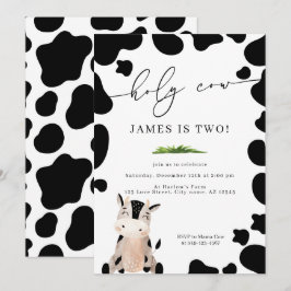 Invitation Saint Cow Country Farm Boy's Birthday