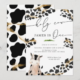 Invitation Saint-Cow Country Farm Boy's First Birthday
