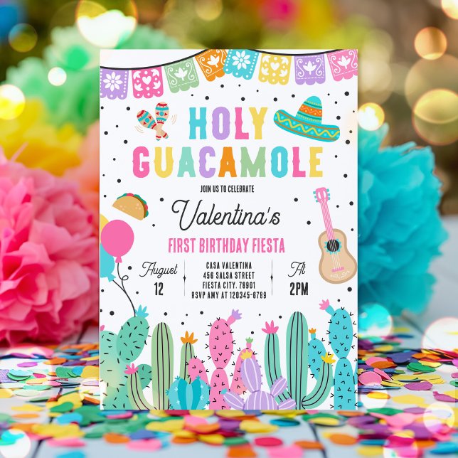Invitation Saint-Guacamole 1er anniversaire Fête de Fête (Créateur téléchargé)