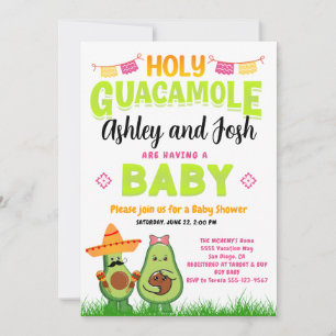 Invitation Saint Guacamole Avocado Baby shower Fiesta