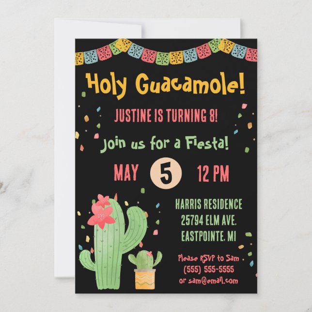 Invitation Saint Guacamole ! Fête mexicaine (Devant)