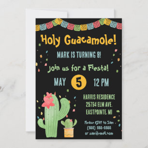 Invitation Saint Guacamole ! Fête mexicaine
