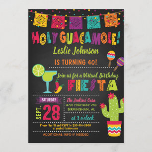 Invitation Saint-Guacamole fête virtuelle d'anniversaire